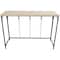 42.5" Black Arched Console Table with Zig Zag Patterned Top and Rattan Accents